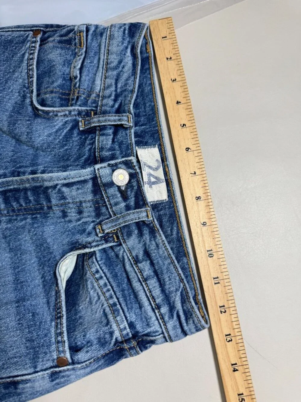 Free People French Girl Flare Jeans size 24 Blue Denim Western Cowgirl Country